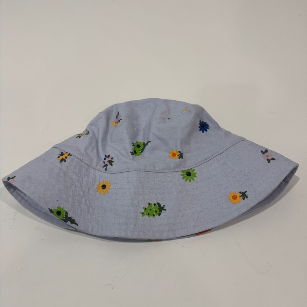 BAGGU Blue Flower Print Bucket Hat